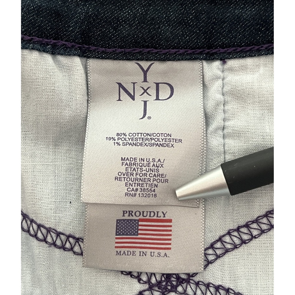 NYDJ Michelle Trouser Jeans 8 Dark Wash Flare Lift Tuck Office Teacher Nautical - Picture 7 of 9